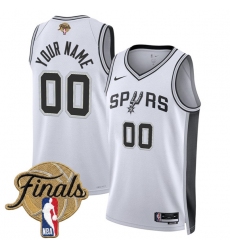 Men's San Antonio Spurs Active Player Custom White 2026 Finals Patch Association Edition Stitched Basketball Jersey
