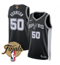 Men's San Antonio Spurs #50 David Robinson Black 2026 Finals Icon Edition Stitched Basketball Jersey