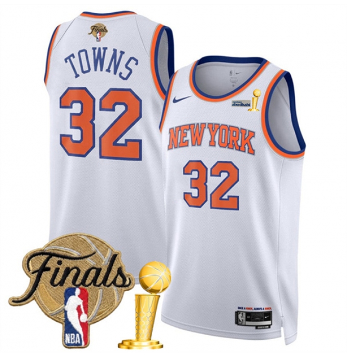 New Yok Knicks #32 Karl-Anthony Towns White 2026 Finals And Finals Champions Association Edition Stitched Basketball Jersey