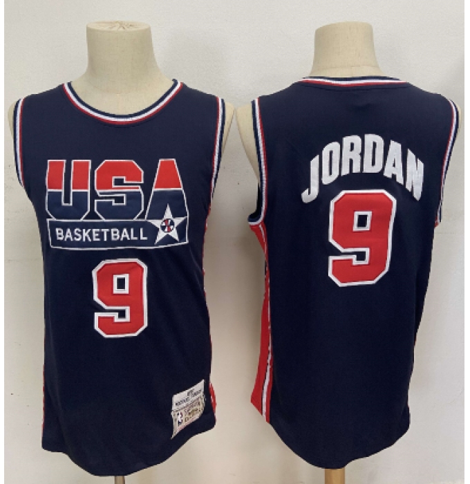 1992 Olympics Team USA #9 Michael Jordan Navy Blue Swingman Jersey