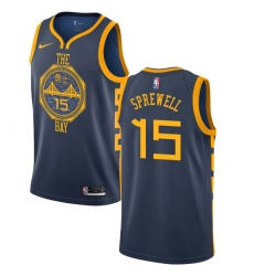 Women's Nike Golden State Warriors #15 Latrell Sprewell Swingman Navy Blue NBA Jersey - City Edition
