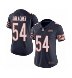Women's Chicago Bears #54 Brian Urlacher Navy Blue Team Color 100th Season Limited Football Jersey