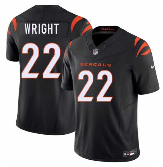 Men's Cincinnati Bengals #22 Ceyair Wright Black 2026 Draft F.U.S.E. Vapor Untouchable Limited Football Stitched Jersey