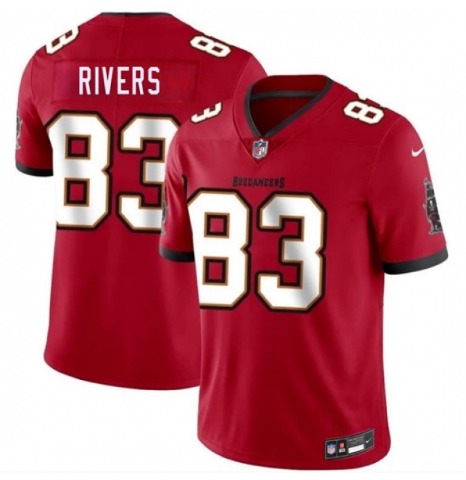 Men's Tampa Bay Buccaneers #83 Eric Rivers Red 2026 Draft Vapor Limited Football Stitched Jersey