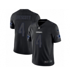 Men's Nike Dallas Cowboys #4 Dak Prescott Limited Black Rush Impact NFL Jersey