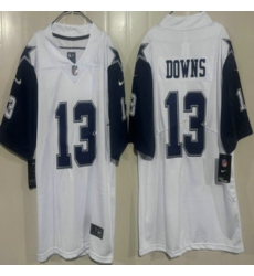 Men's Dallas Cowboys #13 Caleb Downs White Throwback Vapor Jersey