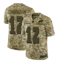 Men's Nike Philadelphia Eagles #12 Randall Cunningham Limited Camo 2018 Salute to Service NFL Jersey