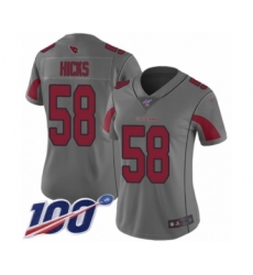 Women's Atlanta Falcons #2 Matt Ryan Limited Silver Inverted Legend 100th Season Football Jersey