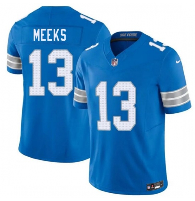 Men's Detroit Lions #13 Jackson Meeks Blue 2026 F.U.S.E. Vapor Limited Football Stitched Game Jersey