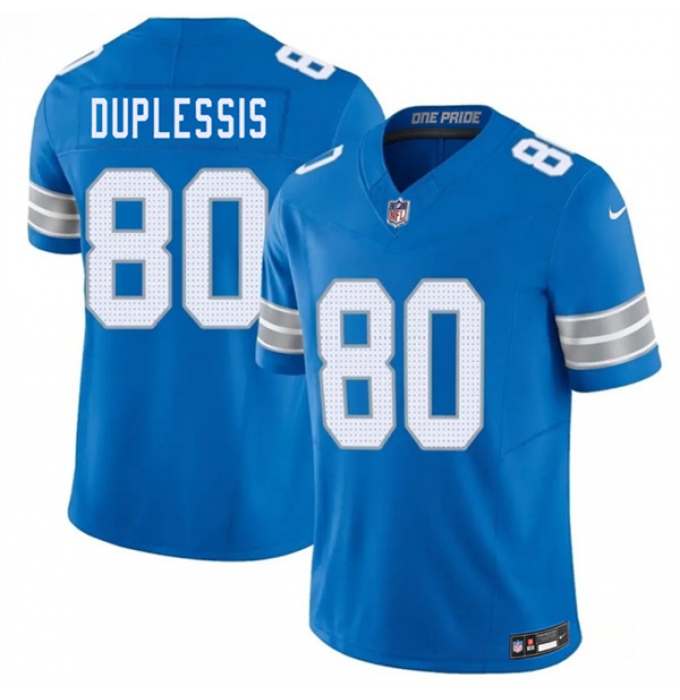 Men's Detroit Lions #80 Kyre Duplessis Blue 2026 F.U.S.E. Vapor Limited Football Stitched Jersey
