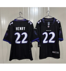 Men's Baltimore Ravens #22 Derrick Henry Black 2026 Alternate Vapor Limited Football Stitched Jersey