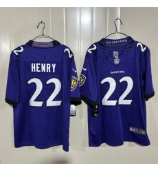 Men's Baltimore Ravens #22 Derrick Henry Purple 2026 Alternate Vapor Limited Football Stitched Jersey