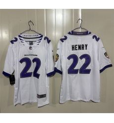 Men's Baltimore Ravens #22 Derrick Henry White 2026 Alternate Vapor Limited Football Stitched Jersey