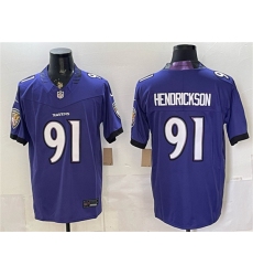 Men's Baltimore Ravens #91 Trey Hendrickson Purple 2026 F.U.S.E. Vapor Limited Football Stitched Jersey