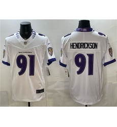 Men's Baltimore Ravens #91 Trey Hendrickson White 2026 F.U.S.E. Vapor Stitched Limited Football Stitched Jersey