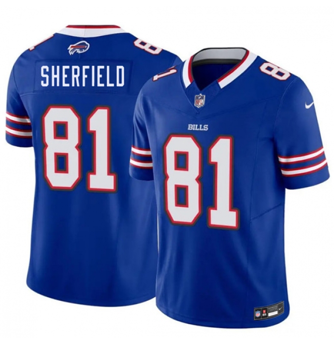 Men's Buffalo Bills #81 Trent Sherfield Blue 2026 Draft F.U.S.E. Vapor Untouchable Limited Football Stitched Jersey