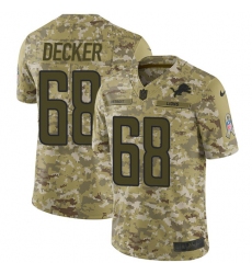 Youth Nike Detroit Lions #68 Taylor Decker Limited Camo 2018 Salute to Service NFL Jersey