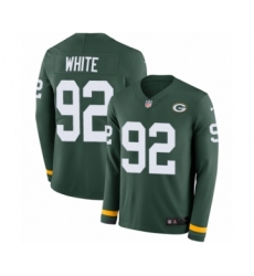 Men's Nike Green Bay Packers #92 Reggie White Limited Green Therma Long Sleeve NFL Jersey