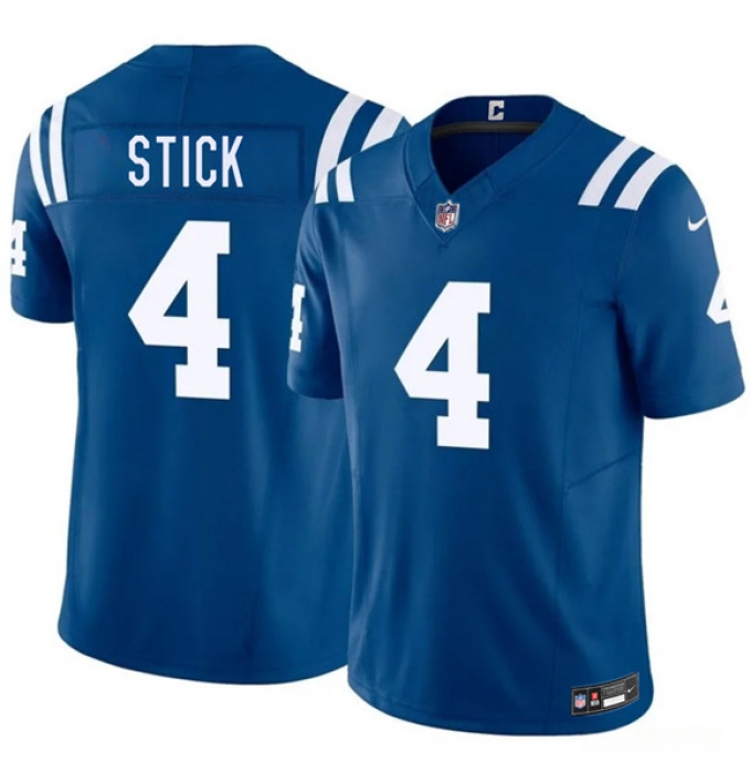 Men's Indianapolis Colts #4 Easton Stick Blue 2026 F.U.S.E. Vapor Limited Football Stitched Jersey