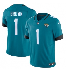 Men's Jacksonville Jaguars #1 Montaric Brown Teal 2026 F.U.S.E. Vapor Untouchable Limited Football Stitched Jersey