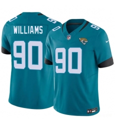 Men's Jacksonville Jaguars #90 Wesley Williams Teal 2026 Draft F.U.S.E. Vapor Untouchable Limited Football Stitched Jersey