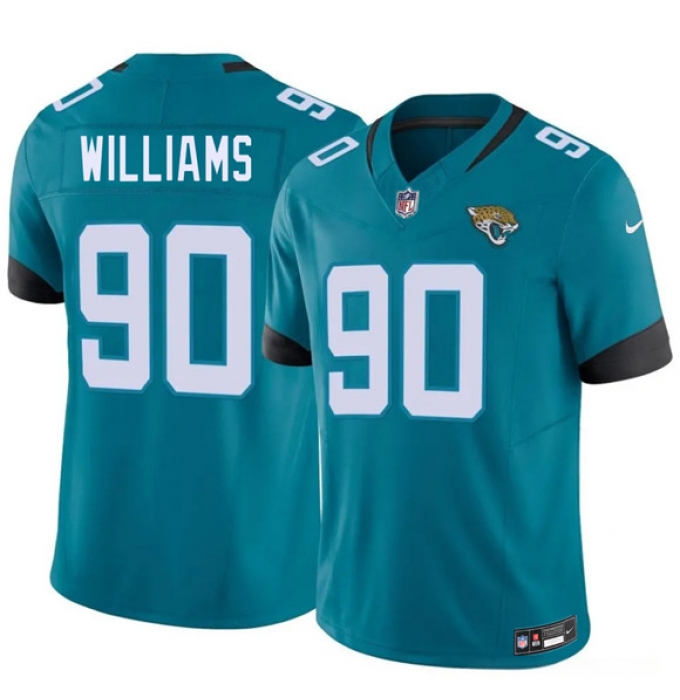 Men's Jacksonville Jaguars #90 Wesley Williams Teal 2026 Draft F.U.S.E. Vapor Untouchable Limited Football Stitched Jersey