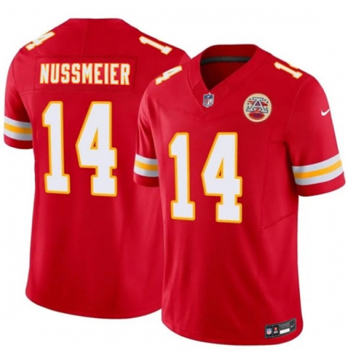 Men’s Kansas City Chiefs #14 Garrett Nussmeier Red 2026 Draft F.U.S.E. Vapor Untouchable Limited Football Stitched Jersey
