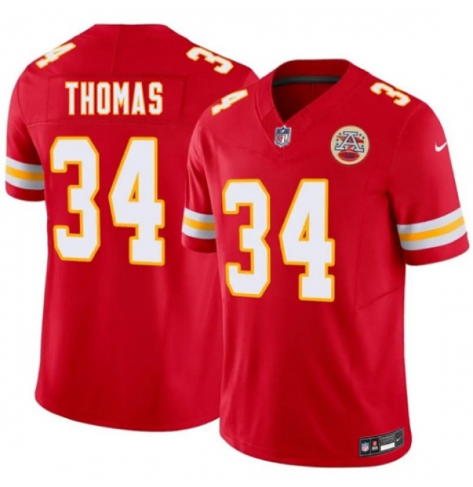 Men’s Kansas City Chiefs #34 Mason Thomas Red 2026 Draft F.U.S.E. Vapor Untouchable Limited Football Stitched Jersey